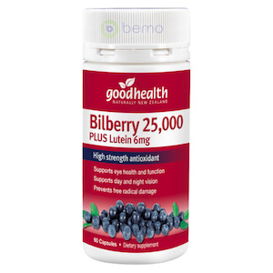 Good Health, Bilberry 25,000 Plus Lutein 6mg, 60 caps