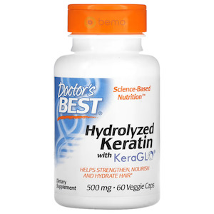 Hair Skin And Nails: Doctor's Best, Hydrolysed Keratin, 500 mg, 60 Veggie Caps