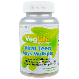 VegLife, Vital Teen, Boys Multiple, 60 Vegan Capsules