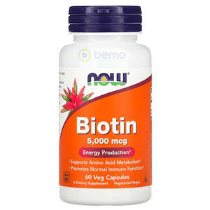 Now Foods, Biotin, 5000 mcg, 60 Veg Capsules