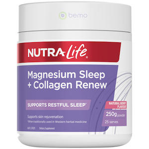 Nutra-Life, Magnesium Sleep + Collagen Renew, Berry Flavour, 250g Powder