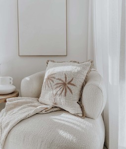 Balinese Cotton Throw | Ivory Tassel