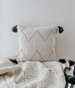 Balinese Cushion Cover | Ebony Zig Zag