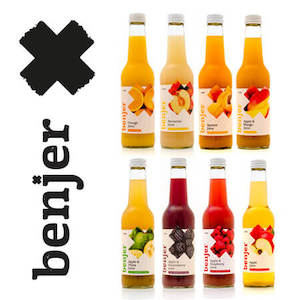 The Benjer Box – 24 Mixed Pack Benjer Fruit Drinks Made in Central Otago, NZ