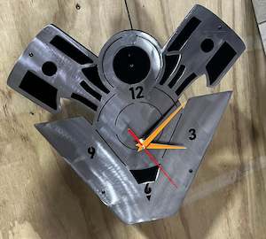 V8 Piston Clock