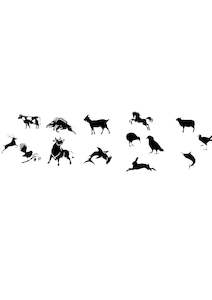 animal silhouettes x14 (digital files)