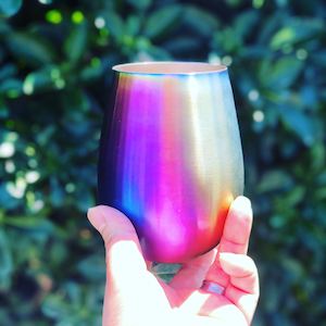 Internet only: Stainless Steel Wine Glass Rainbow 540ml