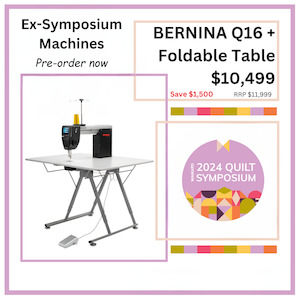 Q16 Plus Long Arm Quilting Machine on Horn Foldable Table - Ex Symposium