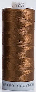 Polyneon Embroidery Thread Strip 10 (Brown/Peach)