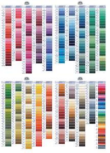 Mettler Metrosene Sewing Threads: DMC Cotton Thread 13-16 rows on the colour chart