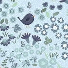 Secret Garden by Clothworks- Birds with Blue Base