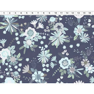 Secret Garden: Secret Garden by Clothworks-Navy With Flowers