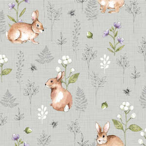 Woodland Rabbits Grey