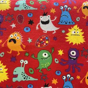 Red Monsters Flannelette