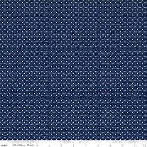 Riley Blake Fabric: Riley Blake - Swiss Dot - Navy