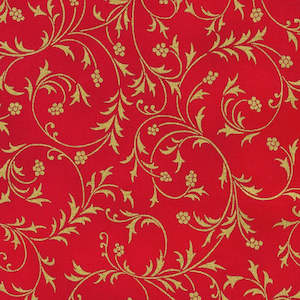 Robert Kaufman - Holiday Flourish - Snowflower Crimson