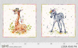 Little Darlings Safari by Sillier Than Sally Designs - Panel - 2 large squares w…