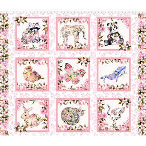 Panel: Pretty in Pink by in the Beginning Quilt Panel