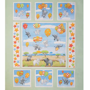 Up and Away Cot Quilt Panel