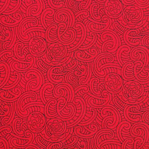 Kiwiana New Zealand Fabric: Ponga Koru - Scarlett