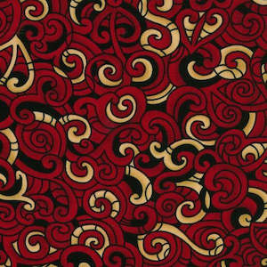 Kiwiana New Zealand Fabric: Kiwiana - Moko Red