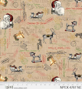 North Pole Express Santa Christmas Fabric