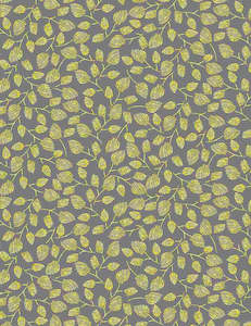 Leaves on Stems - Grey fabric