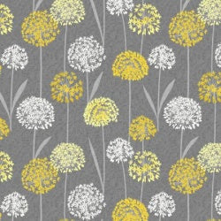 Timeless Treasures: Dandelions - Grey Fabric