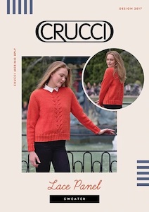 Crucci Ladies 8ply Lace Panel Sweater Leaflet 2017