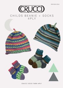 Crucci Childs Beanie and Socks Leaflet 2214