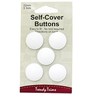 White Self-Cover Buttons Plastic