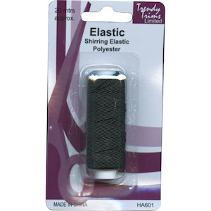 Elastic Shirring x 20m Black