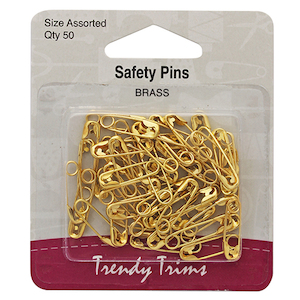 Saftey Brass Pins 50 Assorted