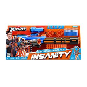 Zuru X Shot Insanity Motorized Rage Fire Gatlin Blaster