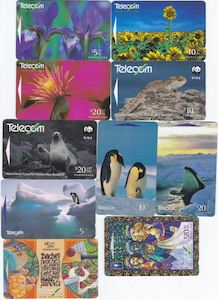 Telephone Cards: 10 x ASSORTED TELECOM PHONECARDS ALL USED GOOD CONDITION