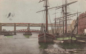 GB SHIPPING & SWING BRIDGES NEWCASTLE UPON TYNE POSTCARD