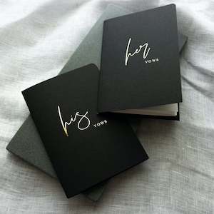 Stationery: Black & Gold Vow Book set