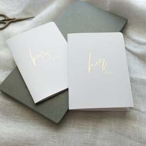 White & Gold Vow Book set