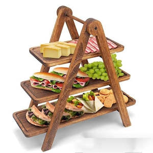 Wholesale trade: Wooden food serving Tray (3 layers)