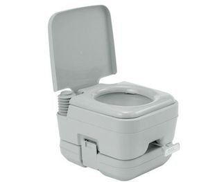 Portable Toilet - Camping Potty Restroom - 10L Square Light Gray