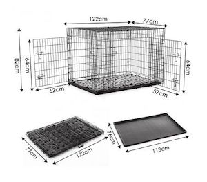 Dog Crate Cat Cage Puppy Crate Rabbit House Kennel with Bed Collapsible XXL 48"