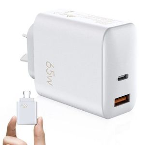 Homewares: 65W GaN Charger,USB C Fast Charger,60W/45W/30W/25W/20W 2-Port Wall PD Charger AU Plug Compatible with MacBook Pro/Air,Galaxy S22/S21,Dell XPS 13,Note 20/10+,iPhone 13/12,iPad,Pixel (White)