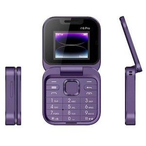 Homewares: Foldable Mobile Phone for Elderly People Fm Radio Magic Voice Blacklist Speed Dial Vibration 2sim Card for Seniors Easy To Use Color Purple