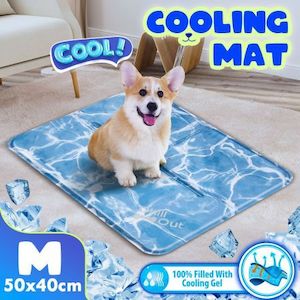 Pet Cooling Mat Dog Pad Cool Gel Cat Bed for Crate Bed Sofa Kennel M Size