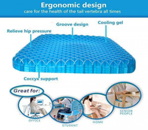 3D Breathable Chair Silicone Gel Cushion Latex Orthopedic Seat Pad Honeycomb Sum…