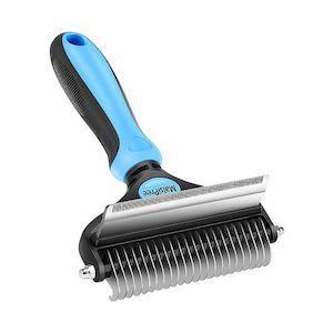 Pet Grooming Brush, 2 in 1 Deshedding Tool And Undercoat Rake Dematting Comb for…