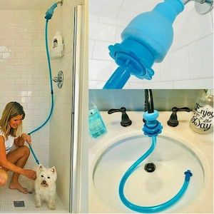 Homewares: Pet Dog Wash Shower Hose Sprinkler Handheld Rinser Hose Attachment Washing Dogs Water Pipe