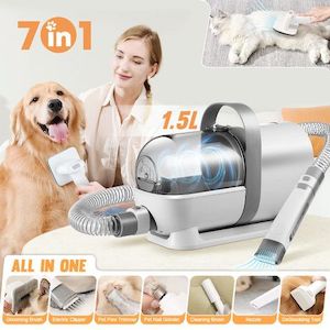 Homewares: 7 in 1 Pro Pet Dog Grooming Kit Cat Hair Trimmer Shaver Nail Clipper Grinder Vacuum Cleaner Deshedding Brush Slicker Removal Groomer Cleaning Tool Set