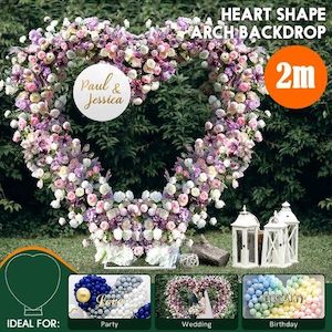 Wedding Arch Backdrop Stand Balloon Display Flower Holder Heart Shape Birthday P…