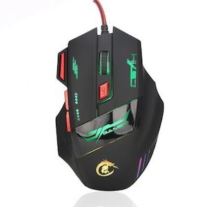 HXSJ H100 3200DPI Wired Optical Game Mouse with Exchanged Mode Breathing Light